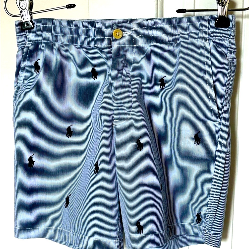 Blue pull on shorts